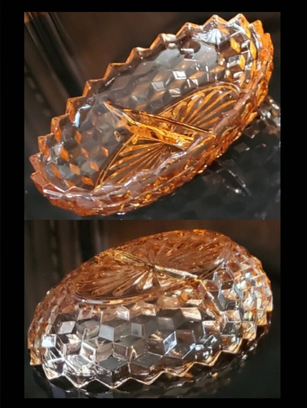 Vntg "Whitehall Peach" 2-Part 10" Oval Dish by Colony - Picture 4 of 12